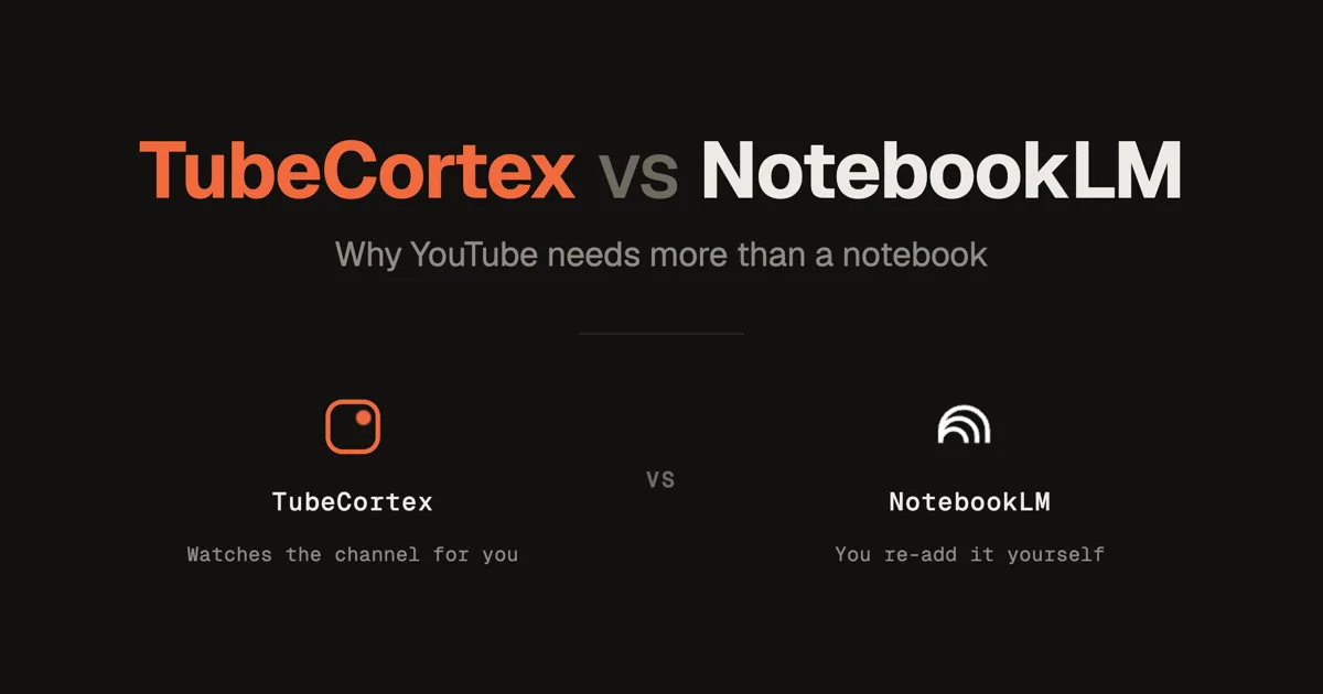 TubeCortex vs NotebookLM: Why YouTube Needs More Than a Notebook